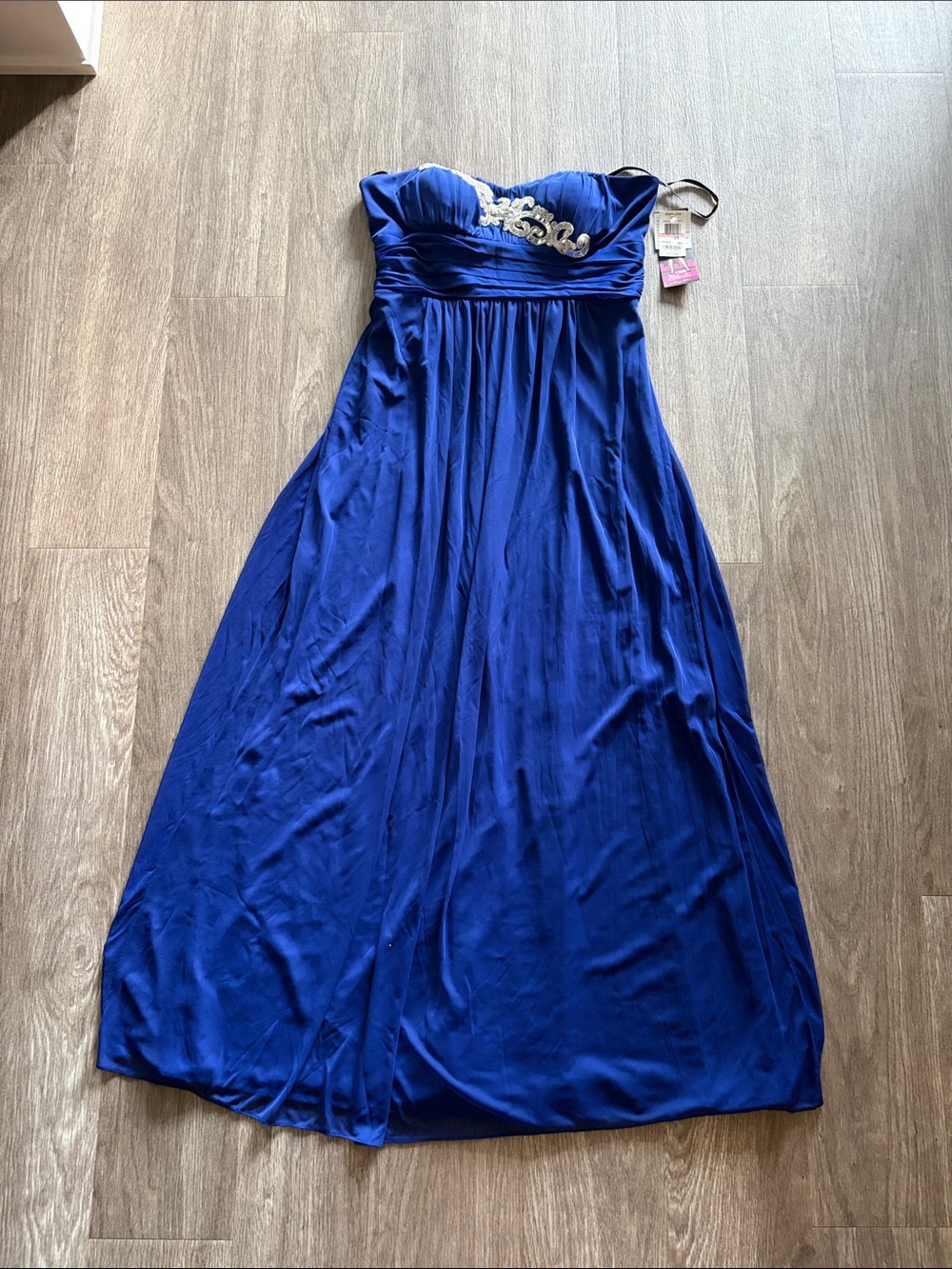 NWT Royal Blue Strapless Prom Dress Size 13